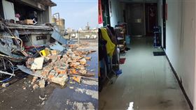 錦新大樓地震損害嚴重。（圖／周朝陽提供）