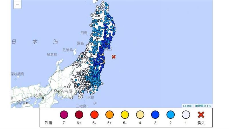 日本福島外海「規模6」地震　最大震度4