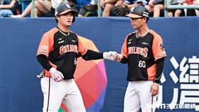 ▲中華職棒35年，統一獅游擊手林靖凱敲出安打。（圖／記者劉彥池攝影）