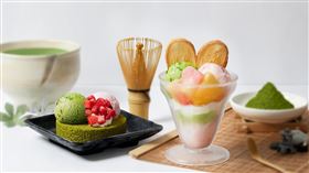 台灣壽司郎世界美味祭，加碼攜手「TSUJIRI 辻利茶舗」推出2款全新抹茶甜點「辻利抹茶桃子聖代」及「辻利抹茶蛋糕交響曲」，台灣壽司郎提供