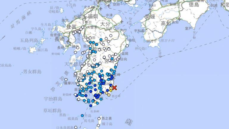 日本宮崎縣規模5.2淺層地震　最大震度5弱