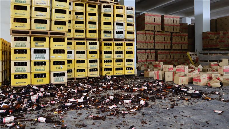 台酒花蓮廠1.6萬打酒品遭震碎　損失千萬