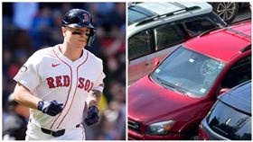 ▲歐尼爾（Tyler O'Neill）炸裂本季第6轟！球打破場外車輛擋風玻璃。（圖／美聯社／達志影像、翻攝自MLB推特）