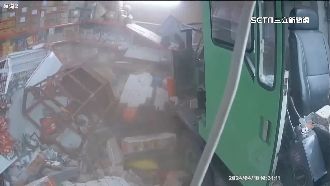 差10秒！吊車衝撞雜貨店　泰籍店員險喪命
