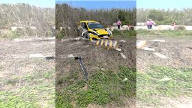 廖老大兒子廖洋於澎湖參加公路賽時，因出彎失控撞擊護欄受傷。（圖／翻攝賽車教父-廖老大捍衛軍團）