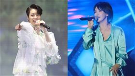 梁詠琪唱到一半突然點名孫燕姿。（圖／記者鄭孟晃攝影、翻攝自微博）