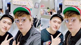 沈建宏（左）拜訪曹西平台中耳環店（圖／翻攝臉書）