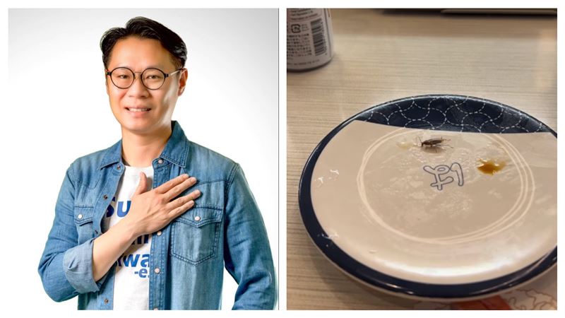 苗栗議員陳光軒吃壽司！驚見小強爬上盤子