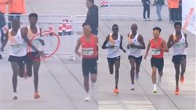 非洲選手護送中國選手奪冠，半馬。（圖／翻攝自微博）