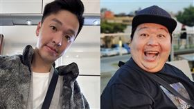 香蕉（左）與山豬直播連線時，山豬就不時表現出劇痛襲來的表情。