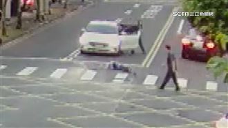 走斑馬線遭轎車擦撞　女童慘摔骨折畫面曝