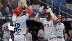 ▲楚奧特（Mike Trout）擊出本季第2支非陽春砲。（圖／美聯社／達志影像）