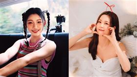 采子被爆介入荳荳的感情後，兩人翻臉之餘也影響到她的演藝事業。（翻攝采子、何紫妍臉書）