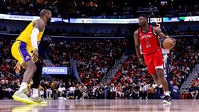 ▲湖人、鵜鶘進行附加賽，贏球取得西區第7種子。（圖／路透社／達志影像）