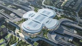 外稿勿用！！　中國建造亞洲第一大車站「南京北站」，外型像極了衛生棉。（翻自微博）