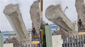 草屯農會飼料儲藏塔倒塌！水泥塊砸爆車廠
