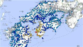 日本愛媛地震上修更強6.6 至少8人傷(圖/日本氣象廳官網)