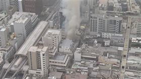 日本北九州市小倉北區一處鬧區建築物今天發生火警(圖/翻社X)