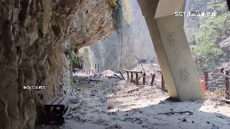 導覽運將騎重機挺進拍攝！太魯閣災況曝光