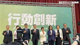 ▲第五波內閣人事公布財政部長 莊翠雲（右二）、農業部長 陳駿季（右三）、僑委會委員長 徐佳青（左四）、海委會主委 管碧玲（左三）、人事長 蘇俊榮（左一）、主計長 陳淑姿(左二)（圖／記者高逸帆攝影）