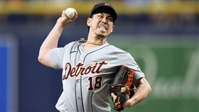 ▲前田健太本季首度無失分，勝投被隊友搞掉。（圖／美聯社／達志影像）