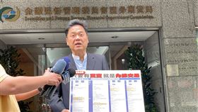 長榮海運內線交易案，股東林正疆律師今日到證期局檢舉，希望主管機關速將不法資料交檢調查明。（圖／林正疆律師）