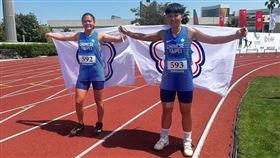 台灣女子標槍好手朱品薰（左）以52公尺26的成績摘金，戴佑芩（右）則以52公尺01鍍銀。（圖／中華民國田徑協會提供）