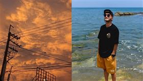  KID在26日晚間PO出火燒雲的照片。（圖／翻攝自KID Threads、IG）