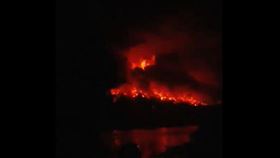 ▲印尼的魯昂火山（Ruang）發生大規模火山爆發。（圖／翻攝自X平台）


