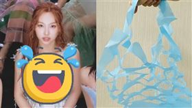 娜璉的上衣與超商提袋放在一起，確實有幾分相像。（圖／翻攝自Threads）