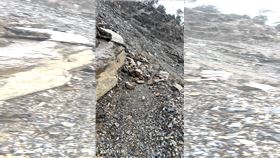 南投縣仁愛鄉能高越嶺道西段6K及10K路段，持續發生坍方落石。（圖／翻攝天池山莊大小事）