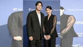 ▲大谷翔平攜愛妻田中真美子出席球隊慈善晚會。（圖／翻攝自道奇隊X）