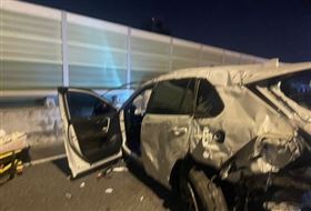 台74線兩車高速追撞，爛成廢鐵，所幸駕駛僅送輕傷。（圖／翻攝畫面）