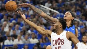 ▲米契爾（Donovan Mitchell）攻下50分，但騎士被魔術追平。（圖／美聯社／達志影像）