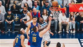 明尼蘇達灰狼少主艾德渥斯（）轟43分擊碎金塊。（圖／翻攝自灰狼隊官方X）