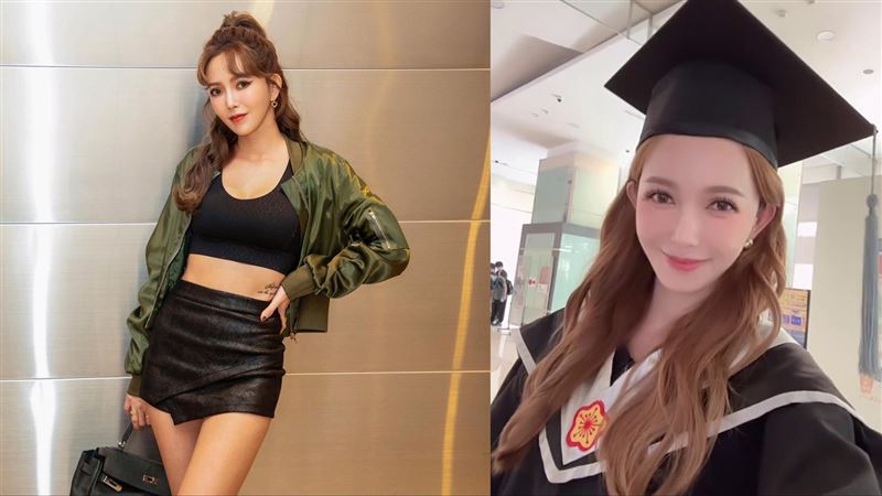 內衣女神要畢業了！拐拐秀碩士袍謝吳寶春