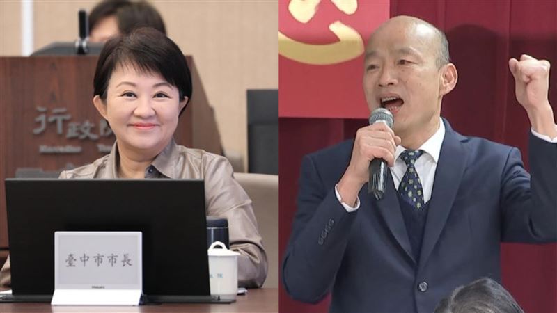 溫朗東分析指出,426終究還是立法院長韓國瑜(右)跟台中市長盧秀燕(左)的總統前哨戰。(圖/台中市府提供、資料照)
