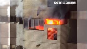 ▲台中集合住宅火警!一家四口困8樓，父女搶救不治。（圖／翻攝畫面）