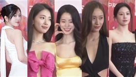 ▲百想60紅毯5美，秀智，林智妍，安兪眞，鄭秀晶，高允貞。（圖／翻攝自微博）