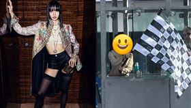 Lisa擔任F1賽車競賽現場揮旗手。（圖／翻攝自X）