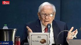 股神巴菲特在波克夏股東會的發言，無不引起市場關注。（圖／翻攝自CNBC Television Youtube頻道）