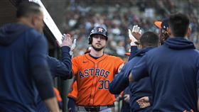 ▲太空人外野手塔克（Kyle Tucker）近5場敲4轟，12轟並列大聯盟全壘打王。（圖／美聯社／達志影像）