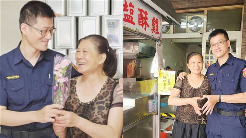 母親節前夕警獻花賣鹽酥雞母　網跪求店址