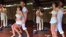 近日泰國瘋傳有人在帕岸島大玩性愛瑜伽，當局澄清拍攝地其實在印尼。（圖／翻攝自臉書）