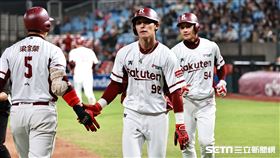 ▲樂天桃猿右外野手陳晨威炸裂2分砲。（圖／記者劉彥池攝影）