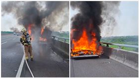 台南,國道,下營路段,火燒車