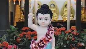 ▲小佛陀站在蓮花上一手指天、一手指地。（圖／寶島神很大－影片提供：勃尼工作室）