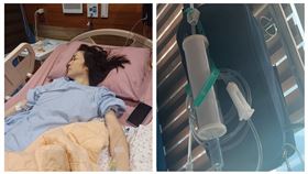 顧婕躺在病床上睡眠（圖／讀者提供）