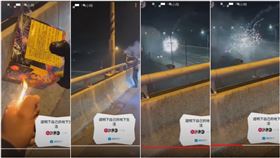 公權力,陸橋,警車,煙火