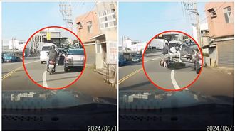 騎士被路邊「車門」擊落昏迷　驚悚畫面曝